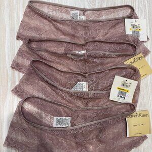 New with Tags - Calvin Klein Lace & Satin Hipster - 4 Pairs - Blush - Size M